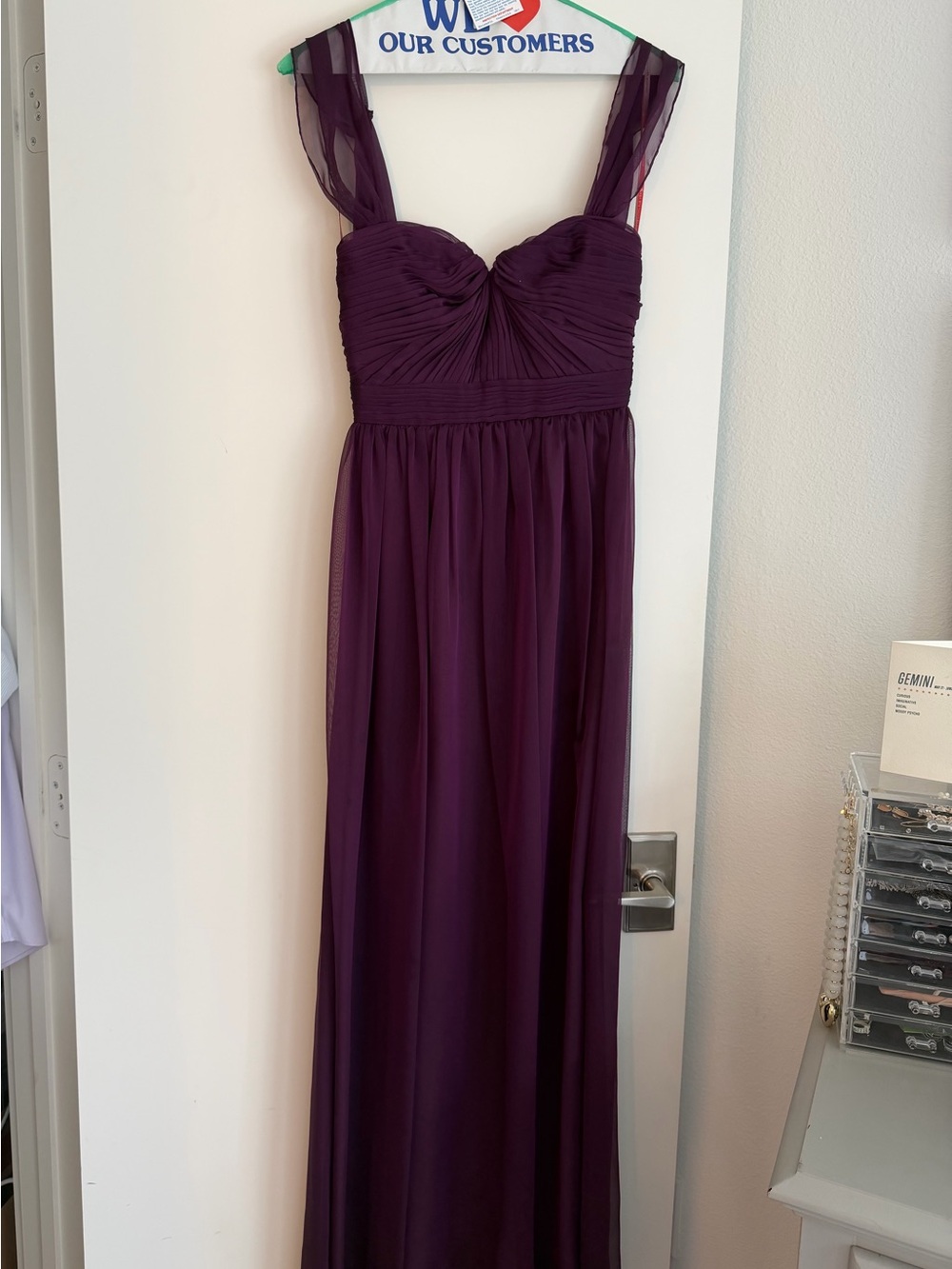 Monique Lhuillier Plum Bridesmaid Gown